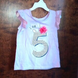 Pink Unicorn Birthday Shirt for Kids